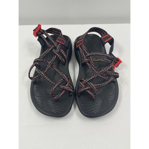 Chaco Black Red Strappy Adjustable Sandals Unisex US W7‎ - Picture 1 of 7